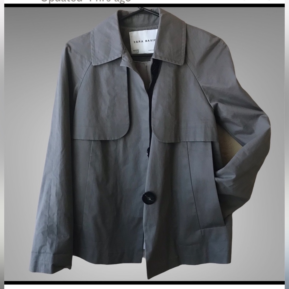 Zara Womens Basic Outerwear Big Button Short Tren… - image 4